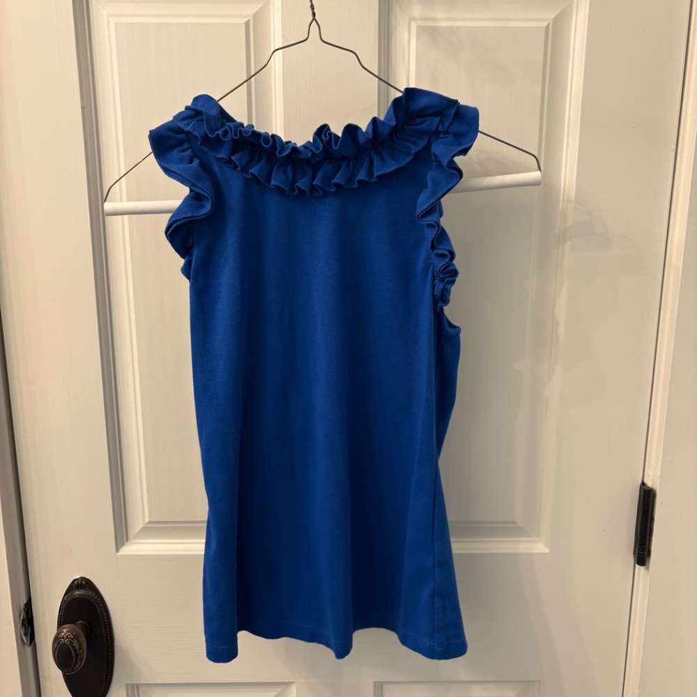 Lily Pulitzer Blue Ruffle Tank, Size XS